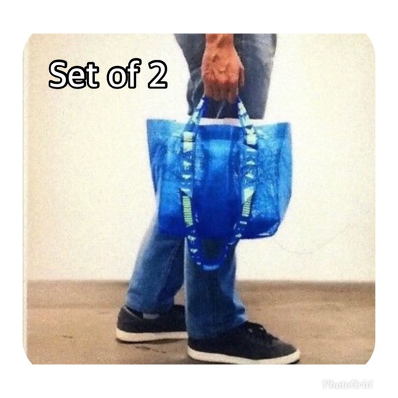 IKEA BRATTBY Set of 2 Small Shopping Tote - NWT - Picture 1 of 7